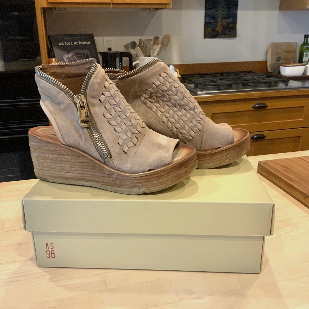 A.S.98 Woven Naylor Sandals, Size 38, Gray